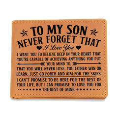 To My Son Skies (Brown) – Leather Wallet