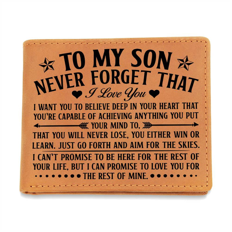 To My Son Skies (Brown) – Leather Wallet