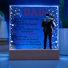 Acrylic Plaque Gift Thank You Dad Keepsake Sentimental Father Appreciation Present Premium Quality Handcrafted Design Meaningful Dad Gift Birthday Present Father Beautiful Display Piece Vibrantly Printed Message Home Office Keepsake Special