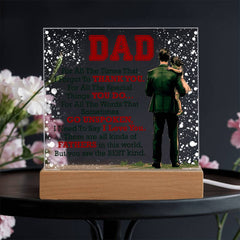 Sentimental Father Gift Acrylic Plaque Keepsake Thank You Dad Present Premium Handcrafted Quality Design Beautiful Appreciation Gift Father Birthday Present Dad Meaningful Tribute Display Vibrantly Printed Message Home Office Keepsake
