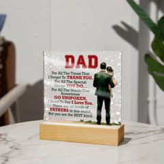 Thank You Dad Gift – Sentimental Acrylic Plaque Keepsake