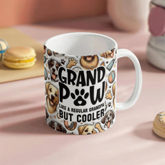 Grandpaw Coffee Mug Perfect Gift For Dog Lover Grandfather Birthday Present Ceramic Cup Dishwasher Safe Microwave Safe Daily Use Essential Father Day Gift Christmas Present Pet Themed Kitchen Collection Ergonomic Handle Design Durable