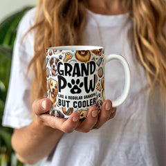 Dog Lover Grandfather Gift Grandpaw Ceramic Mug Coffee Cup Collection Pet Themed Present Perfect Grandpa Gift Dishwasher Safe Microwave Safe Kitchen Essential Ergonomic Handle Design Daily Use Mug Birthday Present Father Day Gift Durable